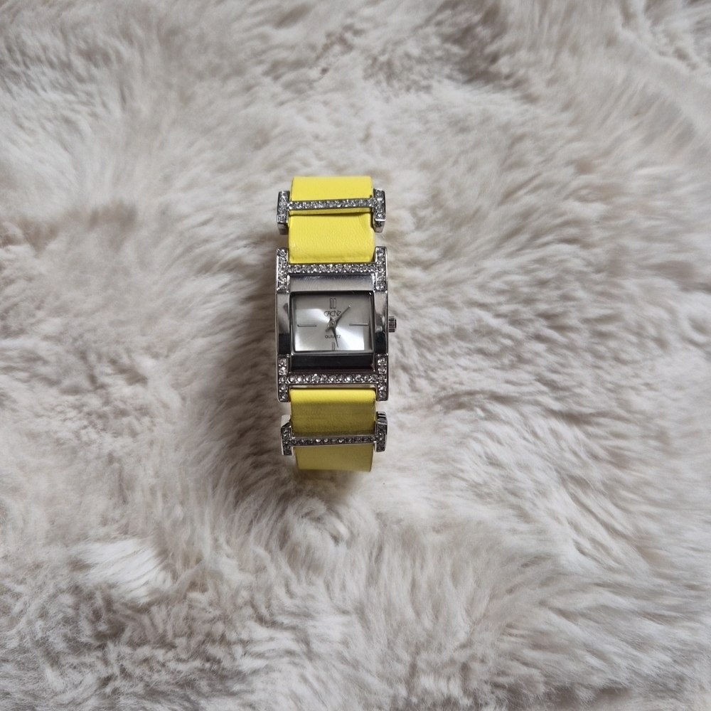 Cache Yellow and Silver Women's Watch